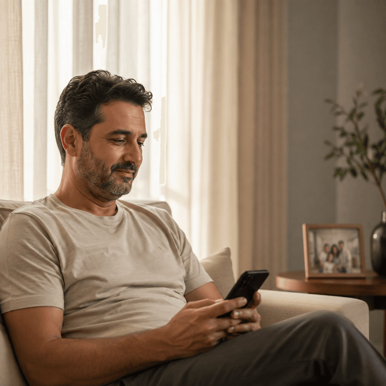 Adult monitoring an elderly parent